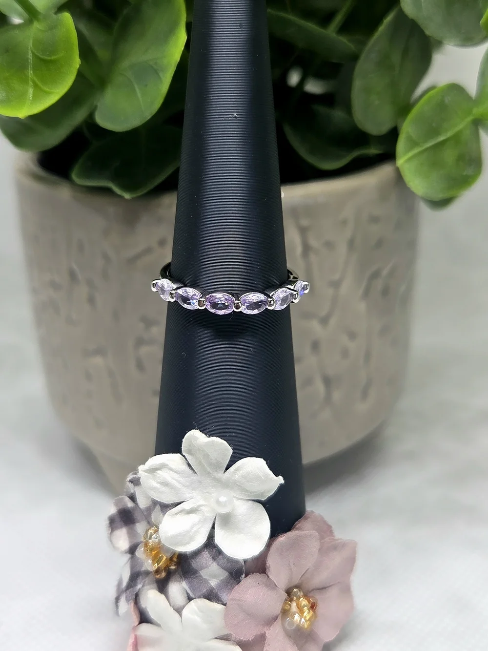 BP Lavender Marquise Gemstone Band Ring